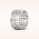 0.55 TCW Round Shaped Moissanite Multi Stone Patterned Wedding Band