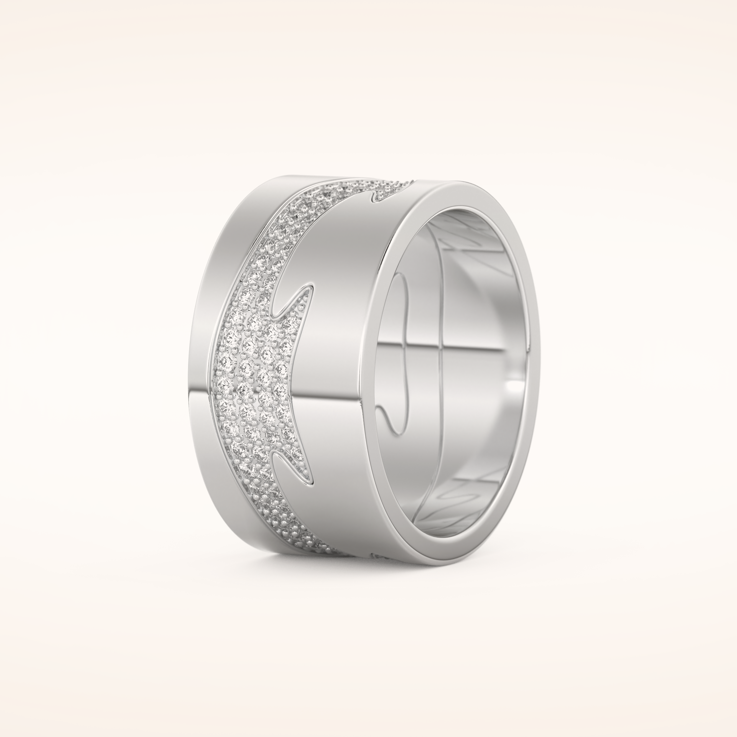 0.55 TCW Round Shaped Moissanite Multi Stone Patterned Wedding Band