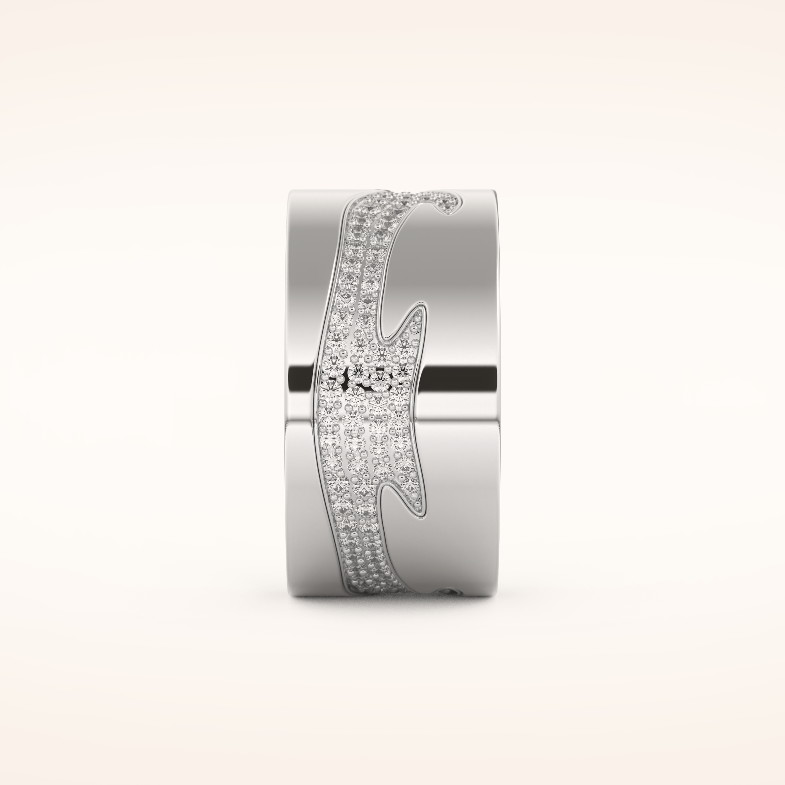 0.55 TCW Round Shaped Moissanite Multi Stone Patterned Wedding Band