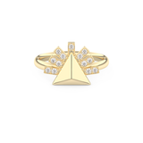 Geometric Pyramid Wedding Band with 0.16 CT Round Cut Moissanite – White, Yellow, or Rose Gold 1