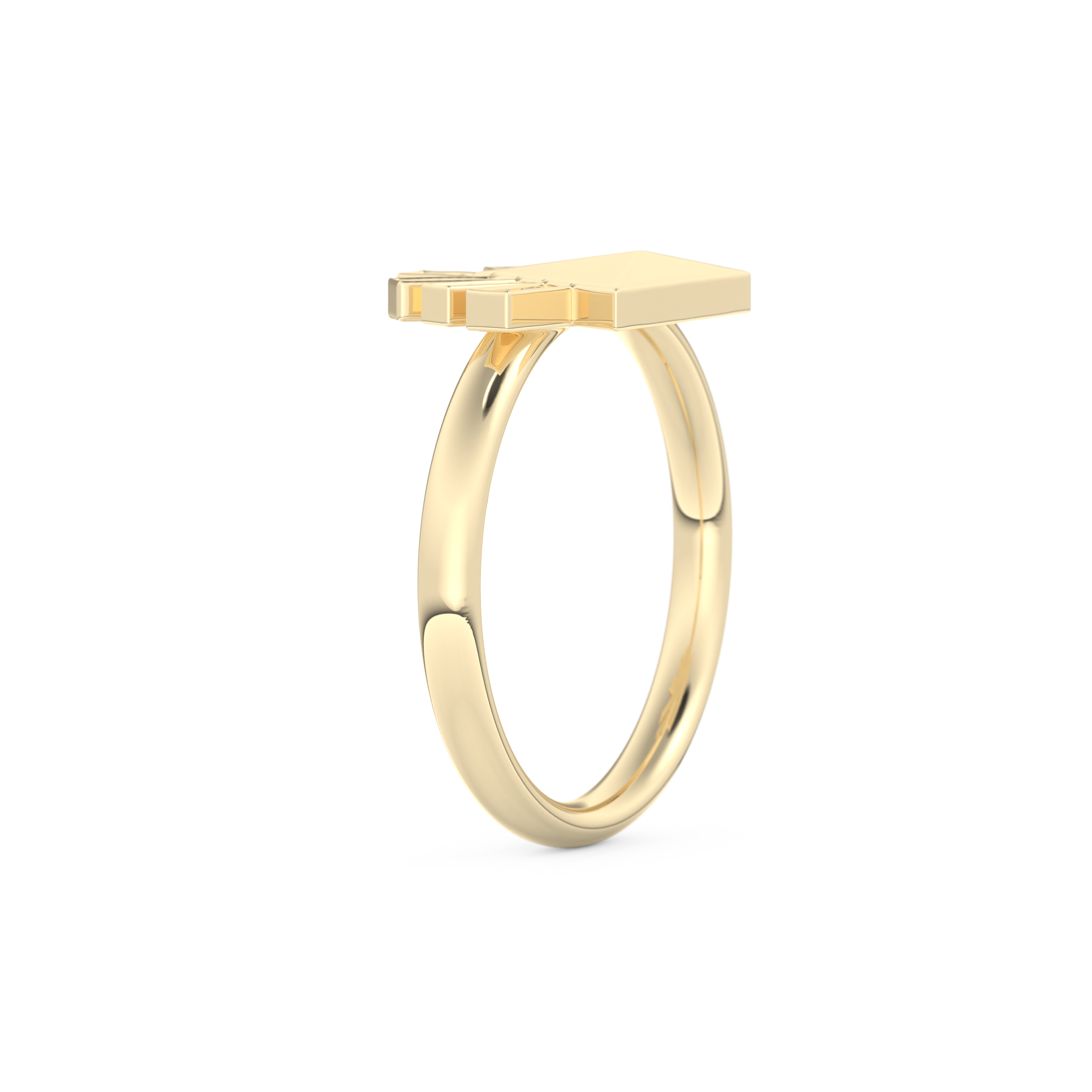 Geometric Pyramid Wedding Band with 0.16 CT Round Cut Moissanite – White, Yellow, or Rose Gold 3