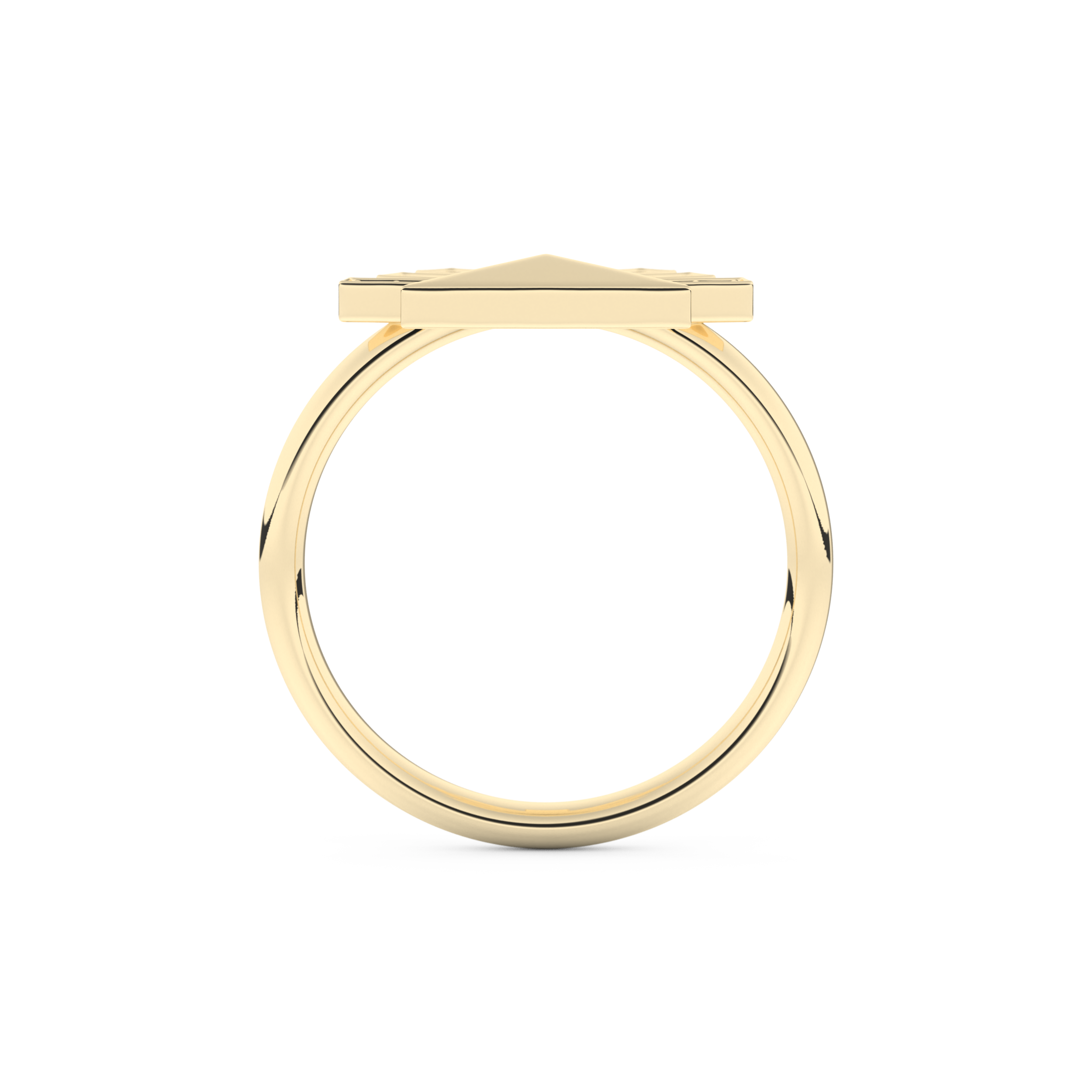 Geometric Pyramid Wedding Band with 0.16 CT Round Cut Moissanite – White, Yellow, or Rose Gold 2