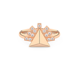 Geometric Pyramid Wedding Band with 0.16 CT Round Cut Moissanite – White, Yellow, or Rose Gold 13