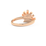 Geometric Pyramid Wedding Band with 0.16 CT Round Cut Moissanite – White, Yellow, or Rose Gold 15