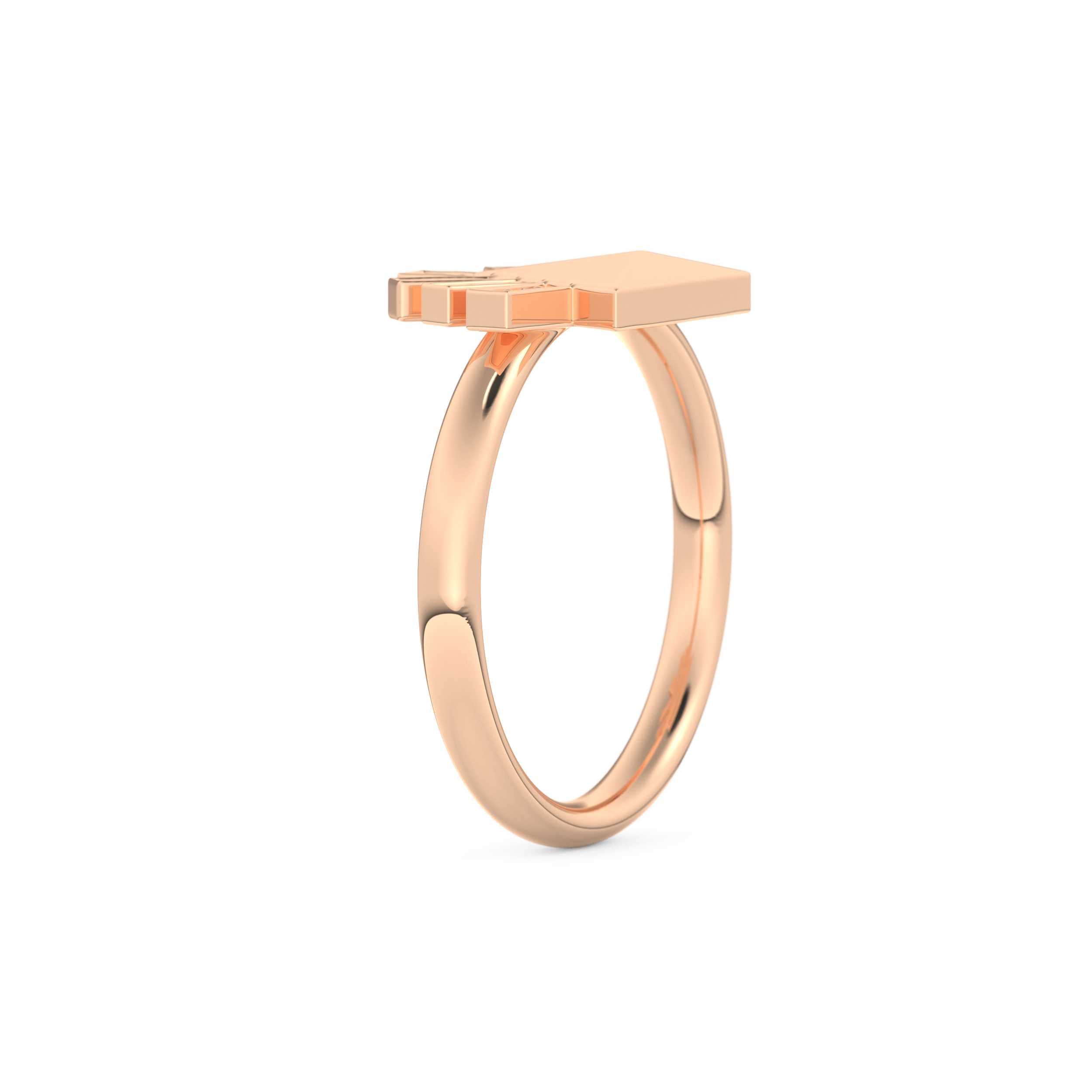 Geometric Pyramid Wedding Band with 0.16 CT Round Cut Moissanite – White, Yellow, or Rose Gold 16