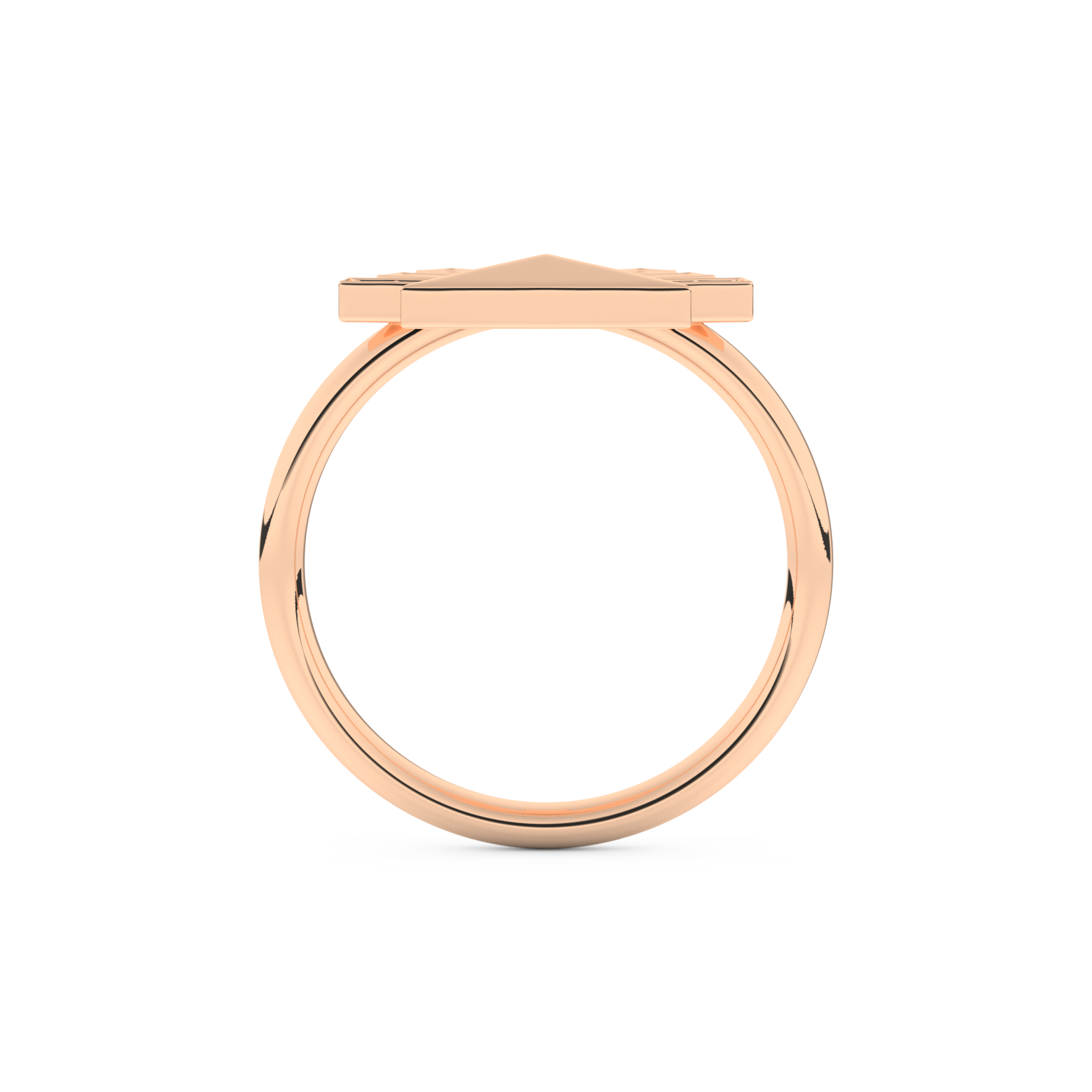 Geometric Pyramid Wedding Band with 0.16 CT Round Cut Moissanite – White, Yellow, or Rose Gold 17