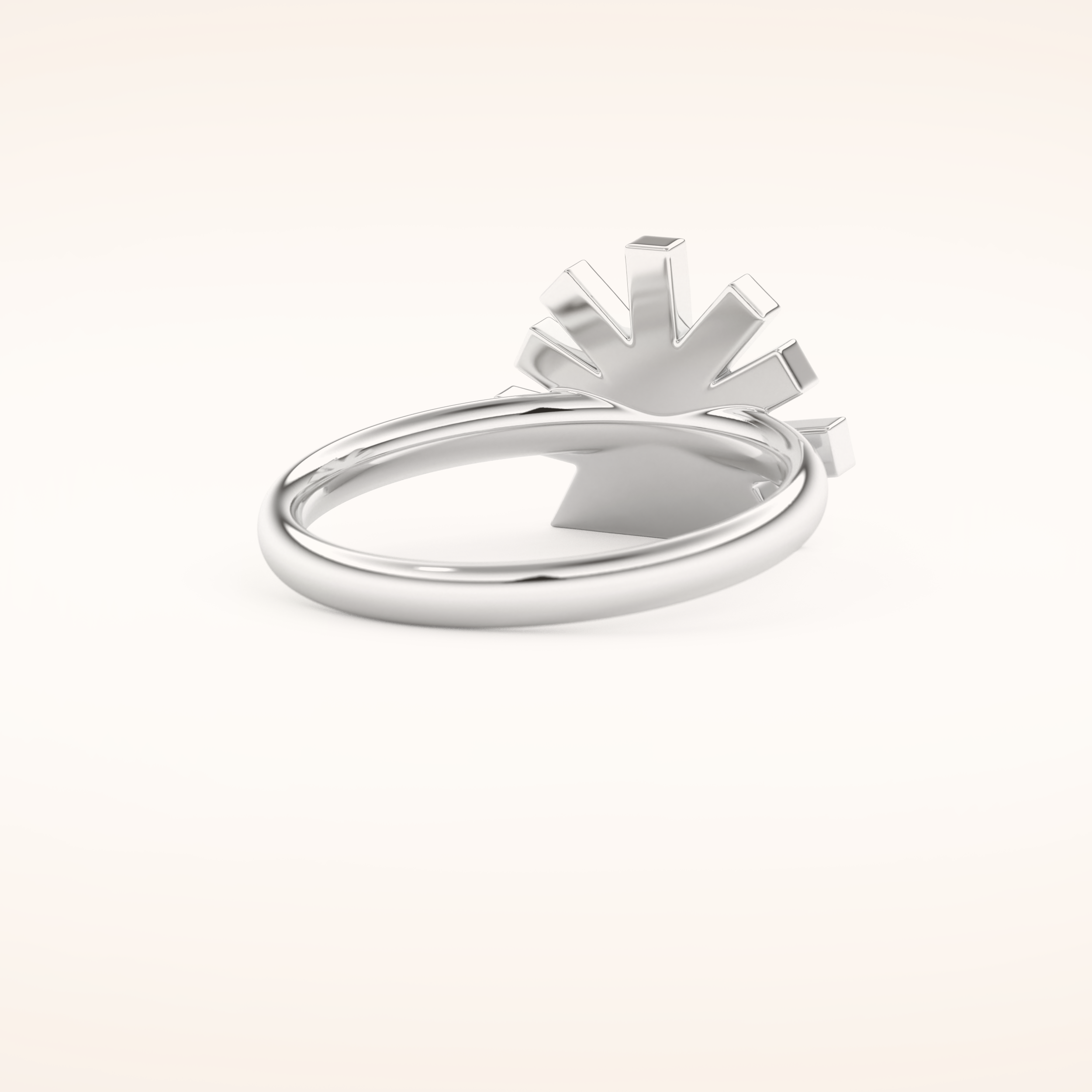 0.16 TCW Round Shaped Moissanite Sunburst Wedding Band