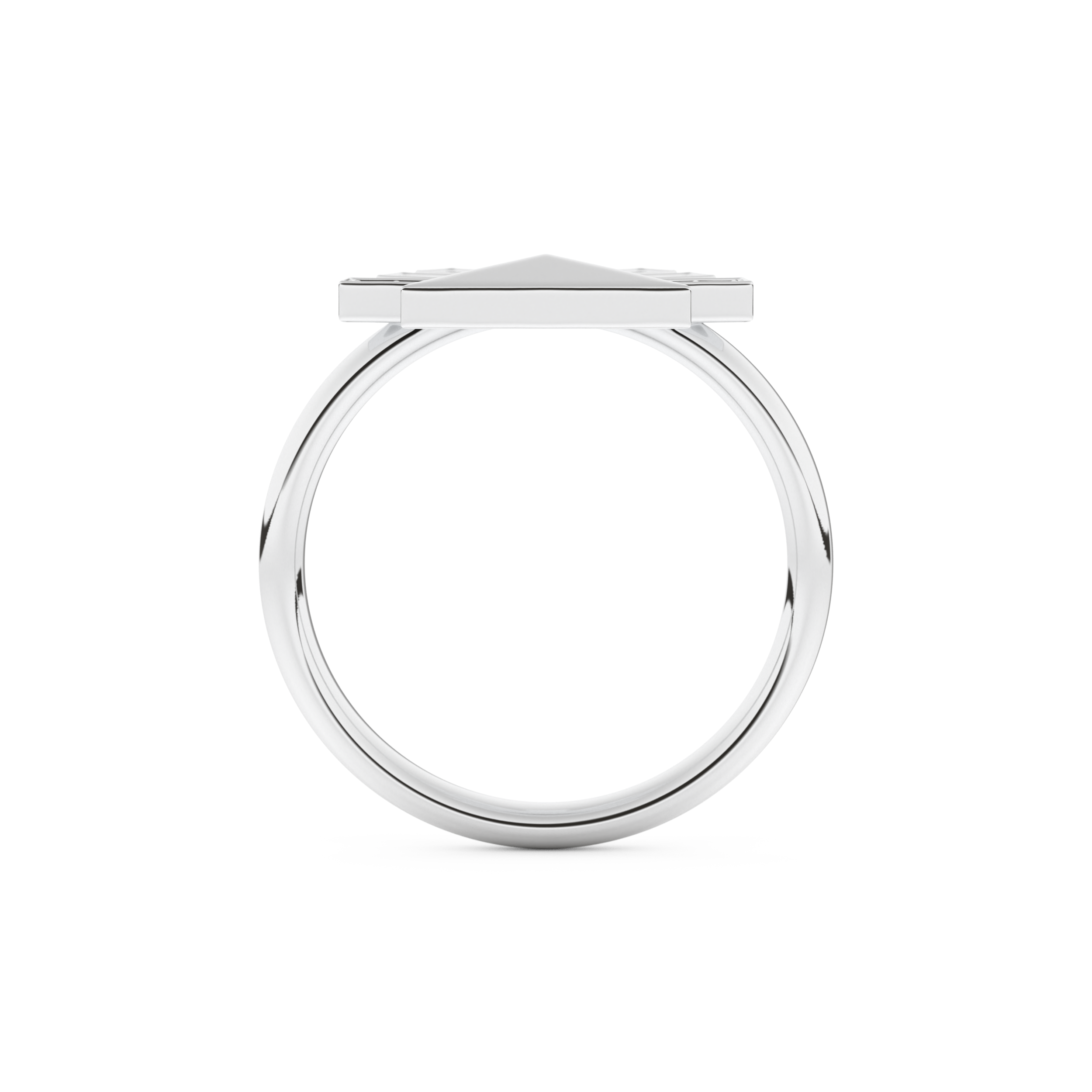 Geometric Pyramid Wedding Band with 0.16 CT Round Cut Moissanite – White, Yellow, or Rose Gold 9