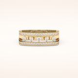 0.41 TCW Round Shaped Moissanite Multi Stone Split Shank Wedding Band