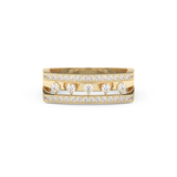 Modern Droplet Wedding Band with 0.41 CT Round Cut Moissanite – Yellow, White, or Rose Gold 1