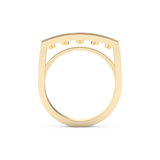 Modern Droplet Wedding Band with 0.41 CT Round Cut Moissanite – Yellow, White, or Rose Gold 4