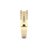 Modern Droplet Wedding Band with 0.41 CT Round Cut Moissanite – Yellow, White, or Rose Gold 5