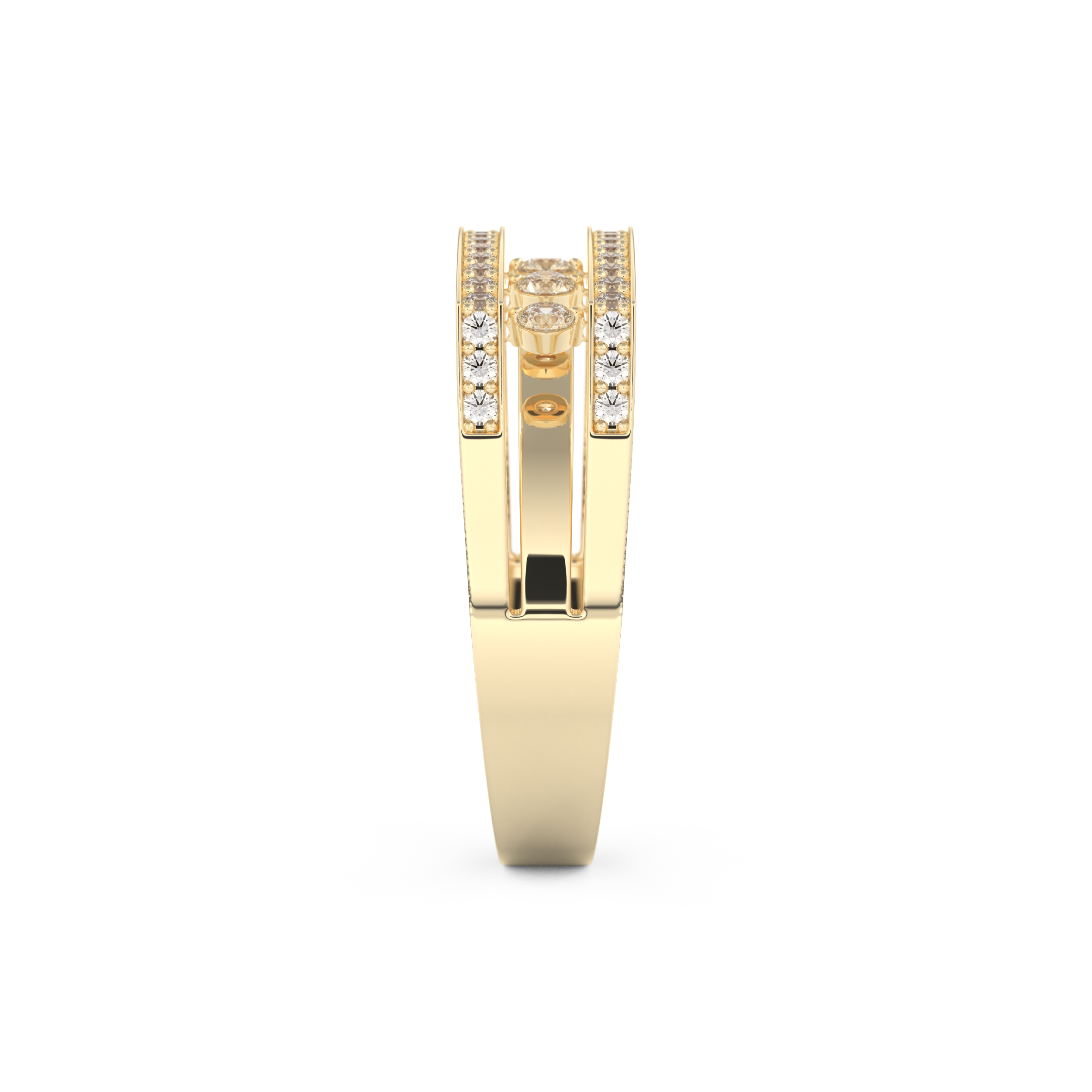 Modern Droplet Wedding Band with 0.41 CT Round Cut Moissanite – Yellow, White, or Rose Gold 5