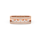 Modern Droplet Wedding Band with 0.41 CT Round Cut Moissanite – Yellow, White, or Rose Gold 13