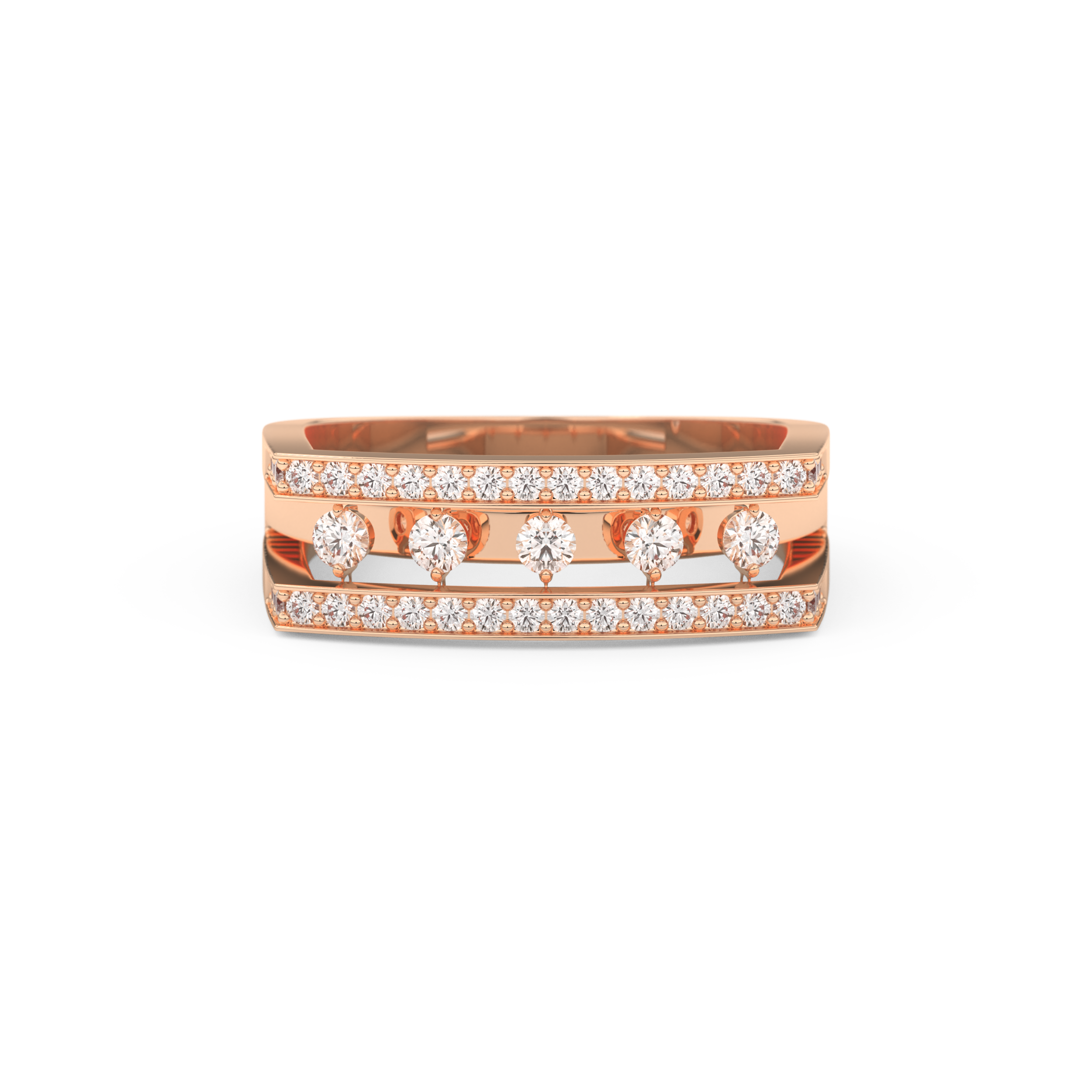 Modern Droplet Wedding Band with 0.41 CT Round Cut Moissanite – Yellow, White, or Rose Gold 13
