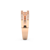 Modern Droplet Wedding Band with 0.41 CT Round Cut Moissanite – Yellow, White, or Rose Gold 18