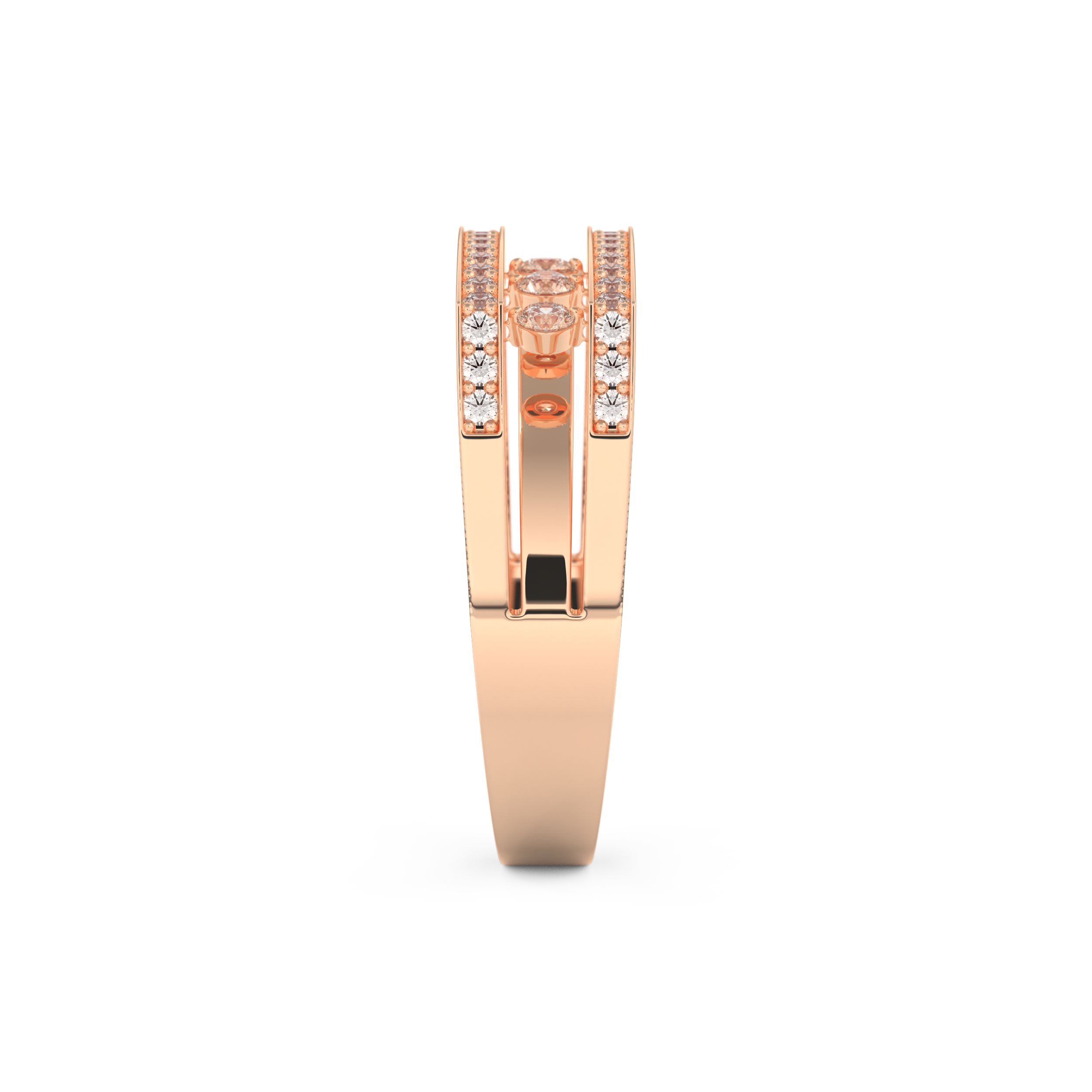 Modern Droplet Wedding Band with 0.41 CT Round Cut Moissanite – Yellow, White, or Rose Gold 18