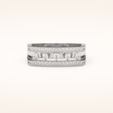 0.41 TCW Round Shaped Moissanite Multi Stone Split Shank Wedding Band