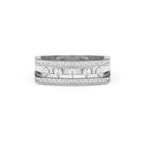 Modern Droplet Wedding Band with 0.41 CT Round Cut Moissanite – Yellow, White, or Rose Gold 7