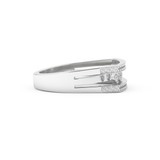 Modern Droplet Wedding Band with 0.41 CT Round Cut Moissanite – Yellow, White, or Rose Gold 8