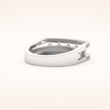 0.41 TCW Round Shaped Moissanite Multi Stone Split Shank Wedding Band