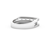 Modern Droplet Wedding Band with 0.41 CT Round Cut Moissanite – Yellow, White, or Rose Gold 11