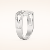 0.41 TCW Round Shaped Moissanite Multi Stone Split Shank Wedding Band