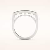 0.41 TCW Round Shaped Moissanite Multi Stone Split Shank Wedding Band