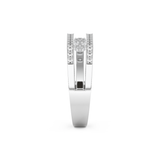 Modern Droplet Wedding Band with 0.41 CT Round Cut Moissanite – Yellow, White, or Rose Gold 12