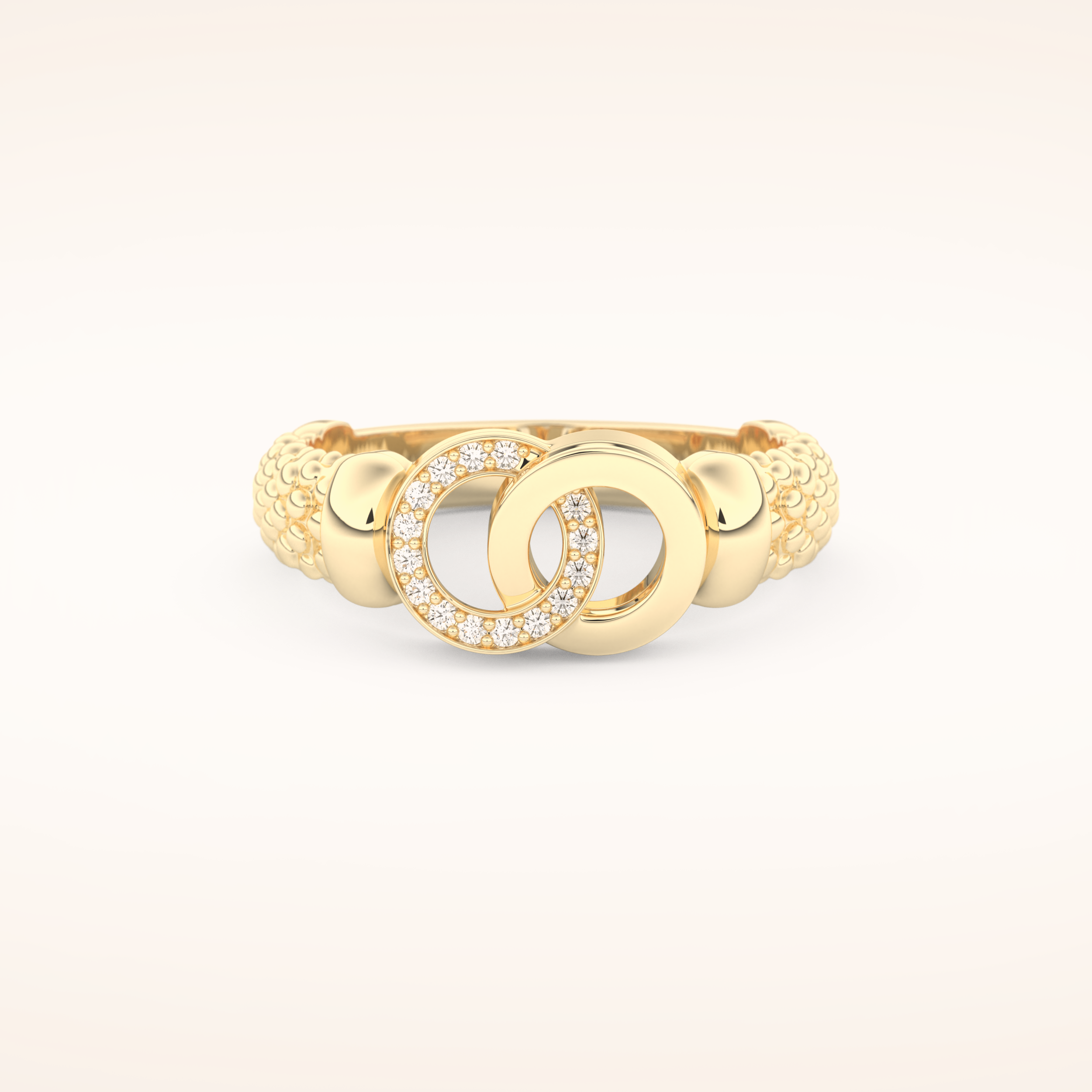 0.06 TCW Round Shaped Moissanite Circle Style Wedding Band
