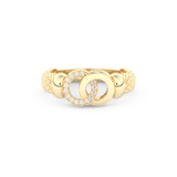 Interlocking Circle Wedding Band with 0.06 CT Round Cut Moissanite – Yellow, White, or Rose Gold 1
