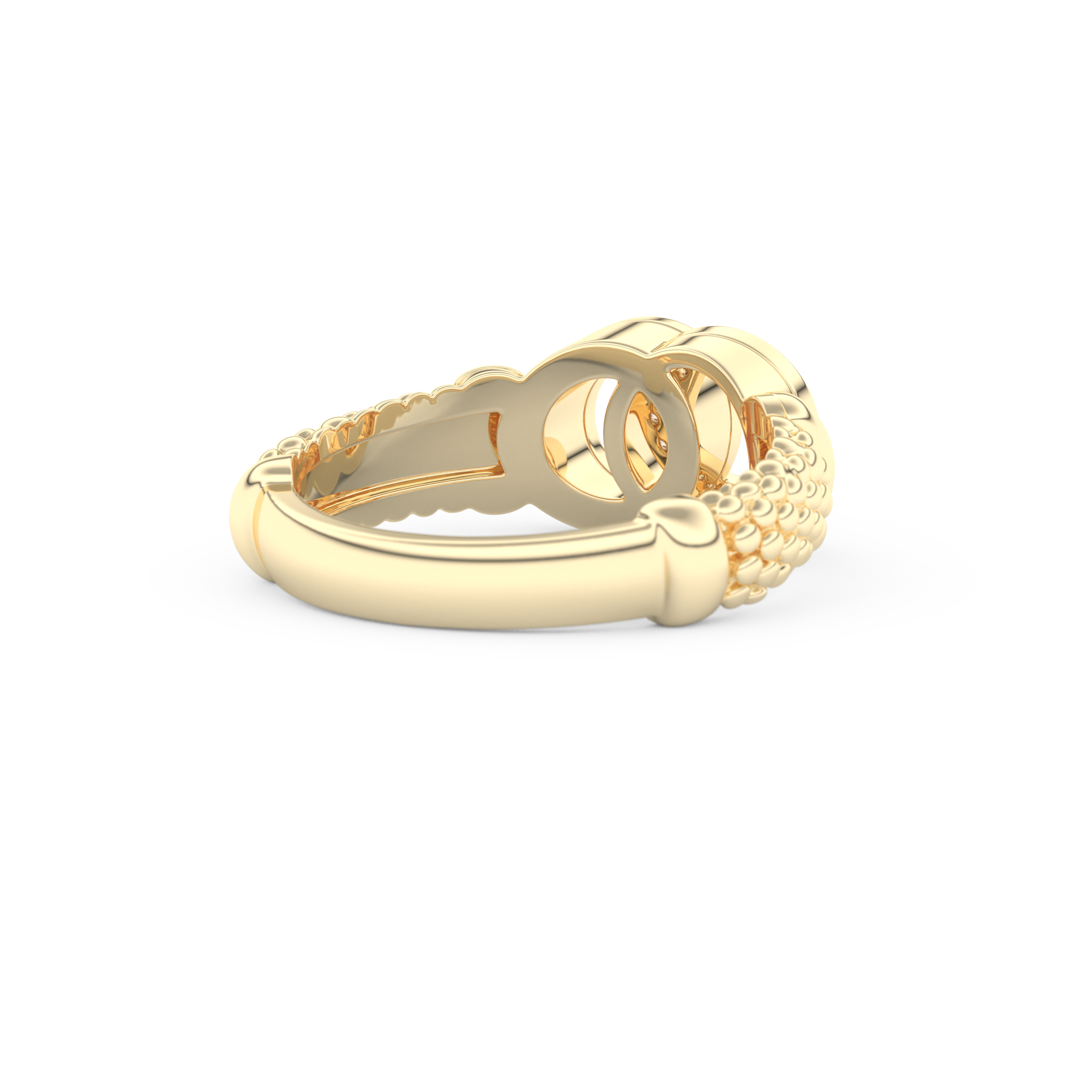 Interlocking Circle Wedding Band with 0.06 CT Round Cut Moissanite – Yellow, White, or Rose Gold 6