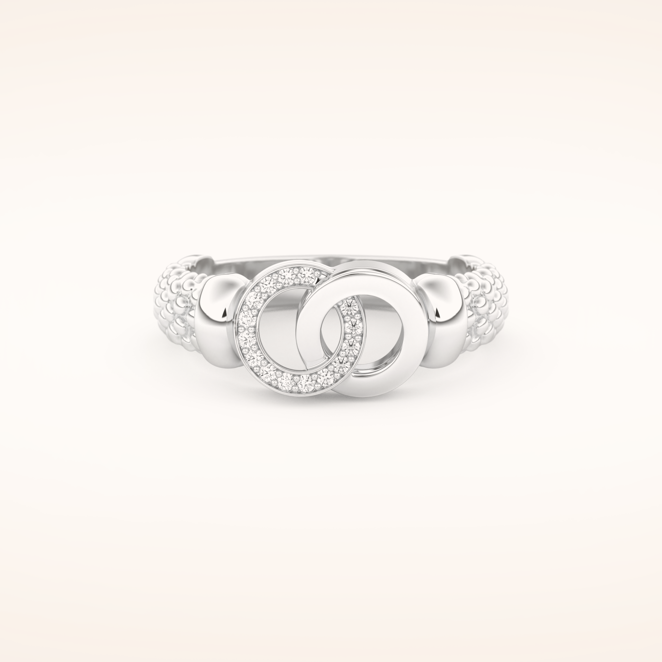 0.06 TCW Round Shaped Moissanite Circle Style Wedding Band