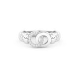 Interlocking Circle Wedding Band with 0.06 CT Round Cut Moissanite – Yellow, White, or Rose Gold 7