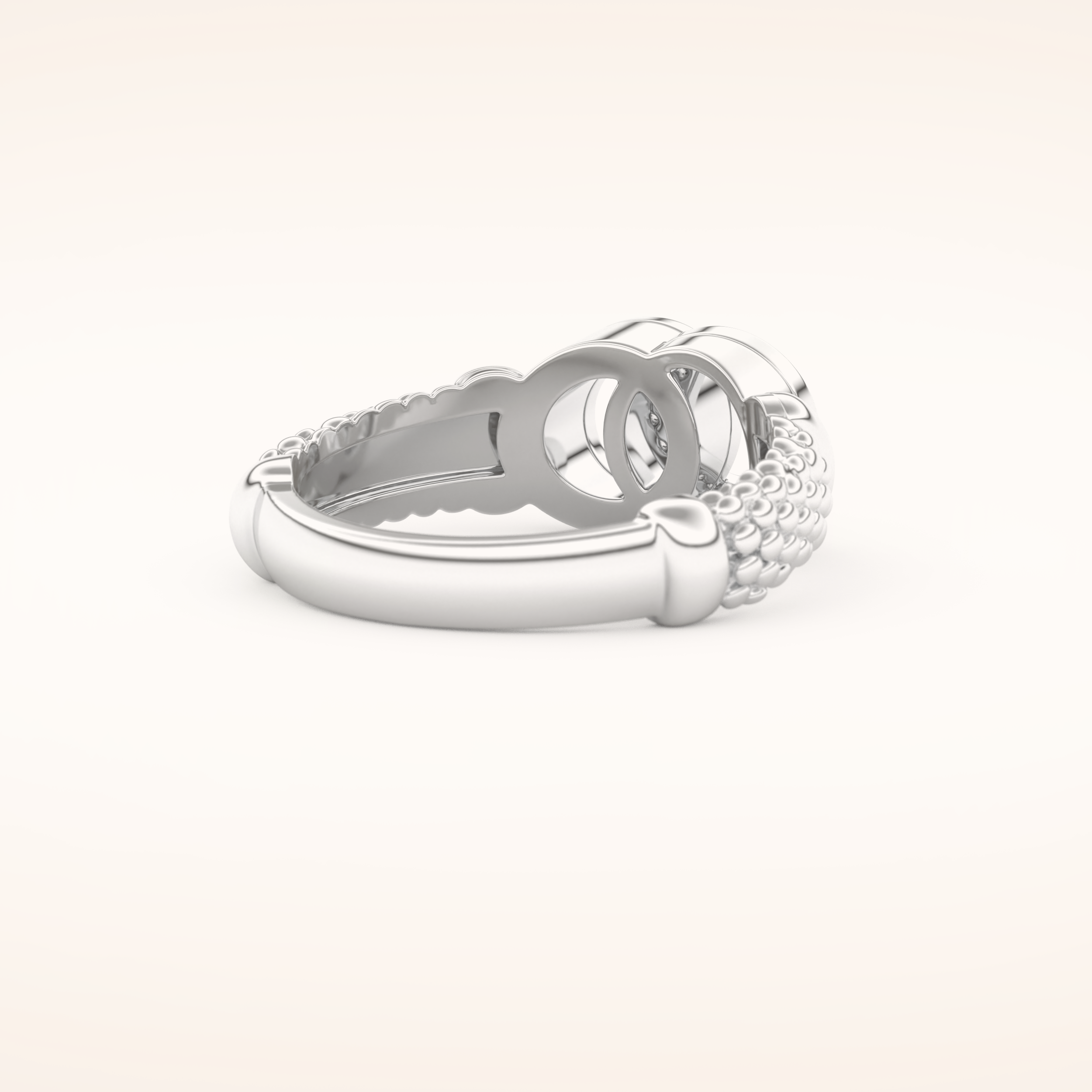 0.06 TCW Round Shaped Moissanite Circle Style Wedding Band