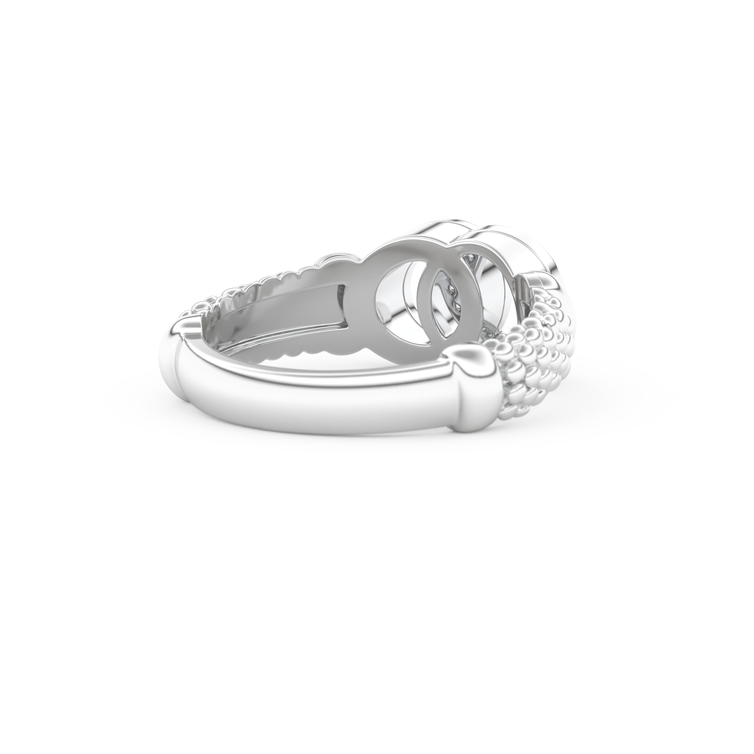 Interlocking Circle Wedding Band with 0.06 CT Round Cut Moissanite – Yellow, White, or Rose Gold 11
