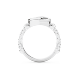 Interlocking Circle Wedding Band with 0.06 CT Round Cut Moissanite – Yellow, White, or Rose Gold 10