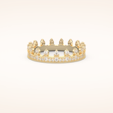 0.48 TCW Round Shaped Moissanite Crown Wedding Band