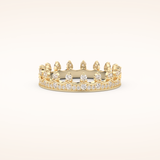0.48 TCW Round Shaped Moissanite Crown Wedding Band