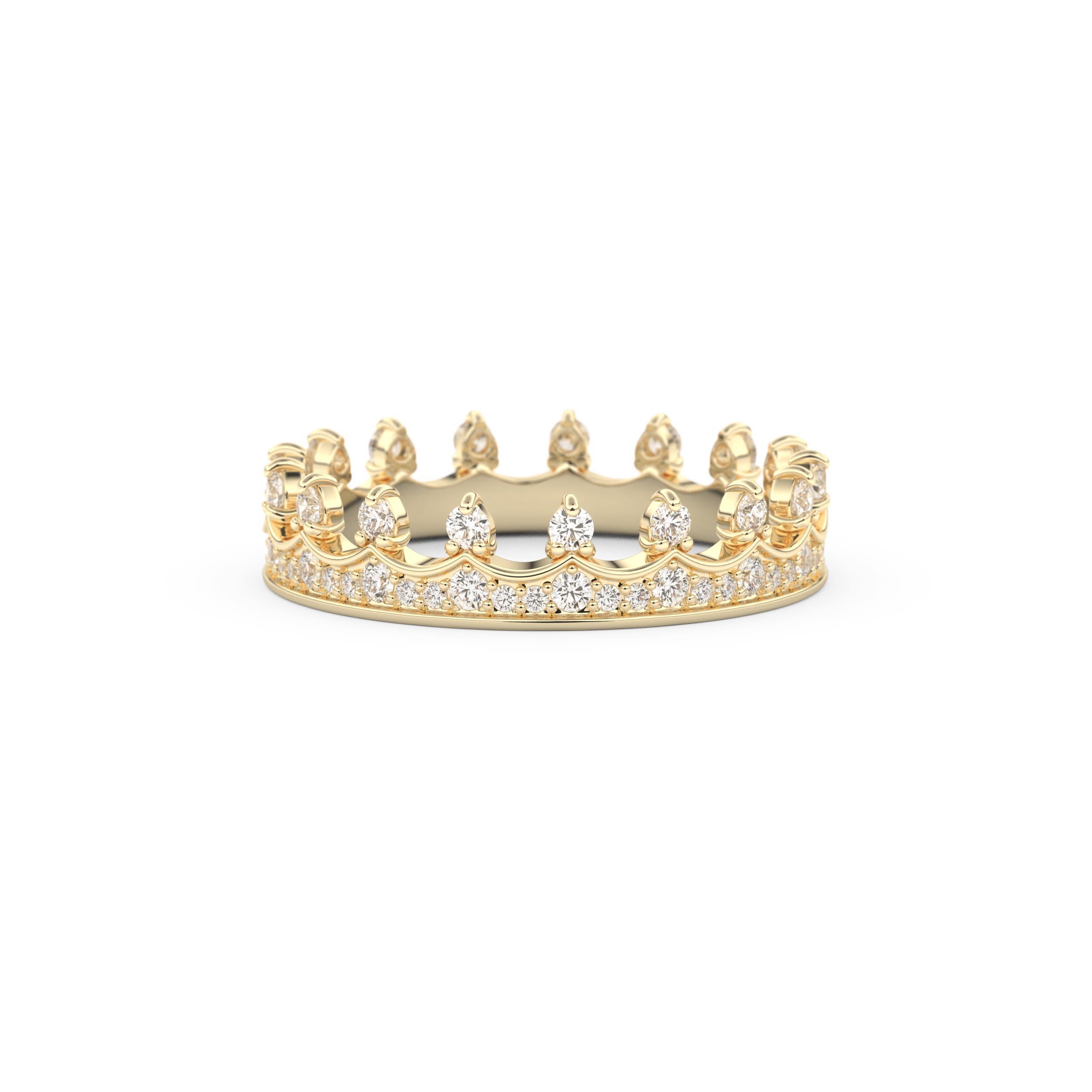 Regal Crown Full Eternity Wedding Band with 0.48 CT Round Cut Moissanite – Yellow, White, or Rose Gold 4