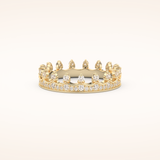 0.48 TCW Round Shaped Moissanite Crown Wedding Band