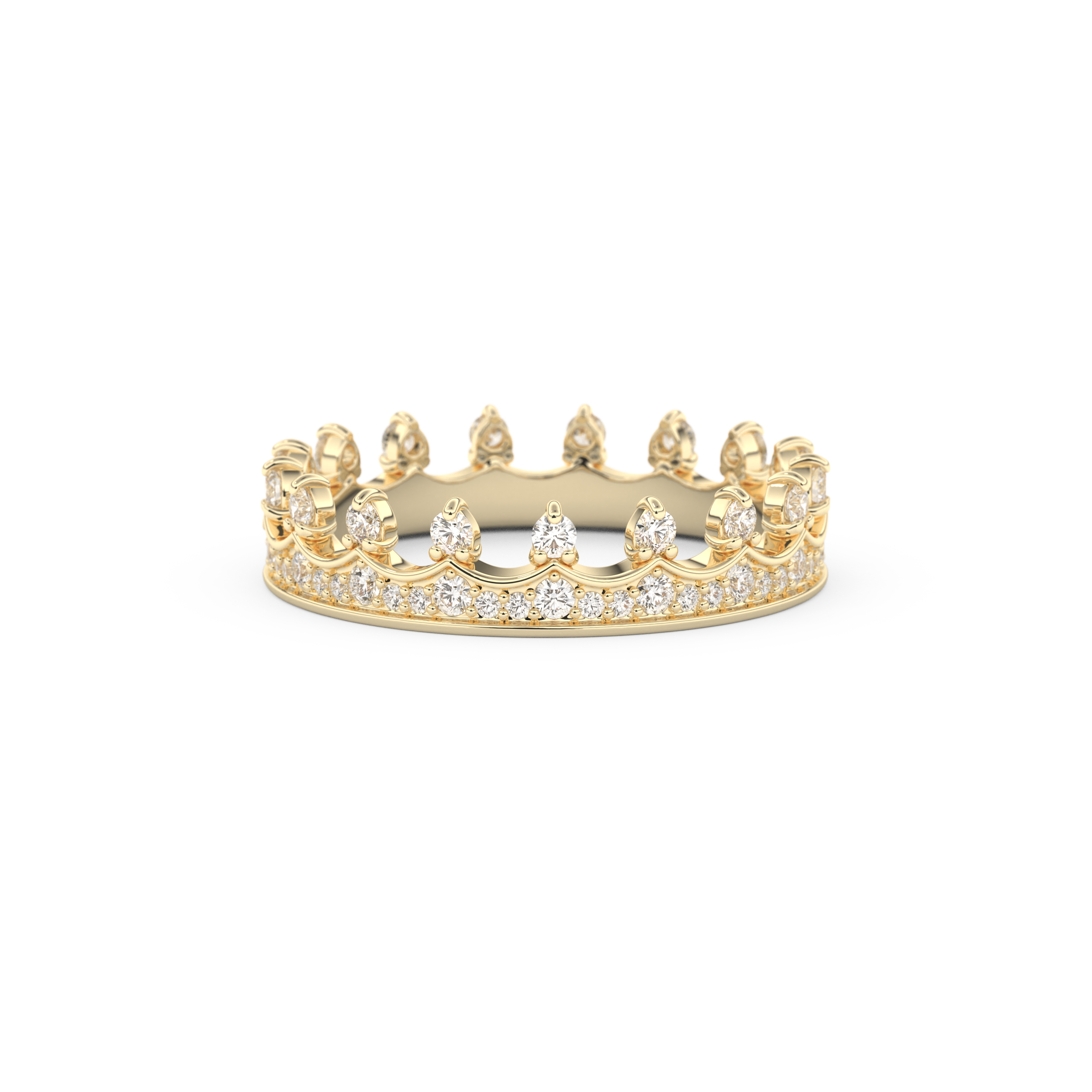 Regal Crown Full Eternity Wedding Band with 0.48 CT Round Cut Moissanite – Yellow, White, or Rose Gold 6