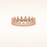 0.48 TCW Round Shaped Moissanite Crown Wedding Band