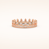 0.48 TCW Round Shaped Moissanite Crown Wedding Band