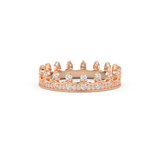 Regal Crown Full Eternity Wedding Band with 0.48 CT Round Cut Moissanite – Yellow, White, or Rose Gold 14