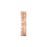 Regal Crown Full Eternity Wedding Band with 0.48 CT Round Cut Moissanite – Yellow, White, or Rose Gold 18