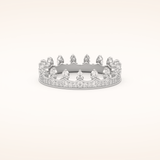 0.48 TCW Round Shaped Moissanite Crown Wedding Band