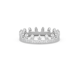 Regal Crown Full Eternity Wedding Band with 0.48 CT Round Cut Moissanite – Yellow, White, or Rose Gold 7