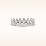 0.48 TCW Round Shaped Moissanite Crown Wedding Band