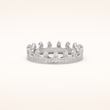 0.48 TCW Round Shaped Moissanite Crown Wedding Band